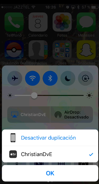 AirPlay en el iPhone para grabar la pantalla