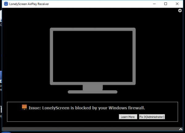 Issue: LonelyScreen is locked by your Windows Firewall