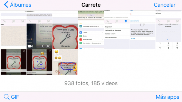 Enviar GIF en iPhone