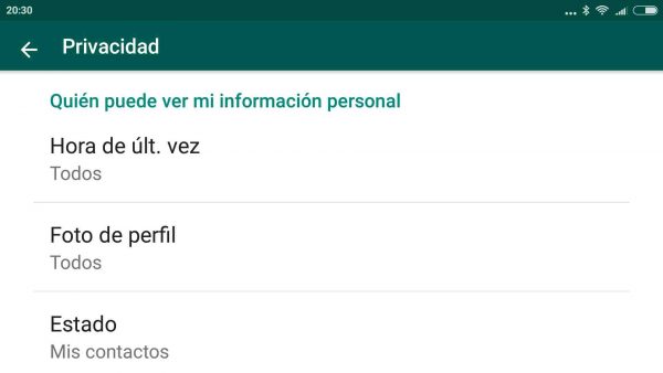 Cómo ocultar la última hora de conexión de WhatsApp en Android