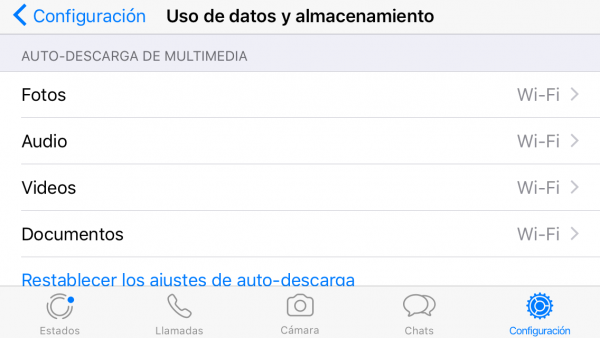 Cómo ahorrar batería y datos móviles en WhatsApp en iPhone