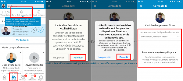 Activar Cerca de ti en LinkedIn en iPhone/iPad