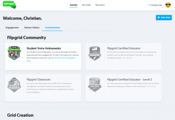 Achievements (logros) en FlipGrid