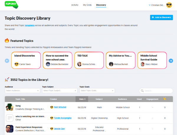 FlipGrid: Discovery