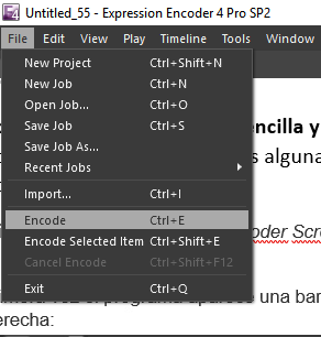 Microsoft Expression Encoder > Encode