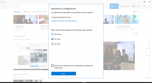 Transferir fotos y vídeos del iPhone, iPad o iPod touch al ordenador con Windows: opciones de importación