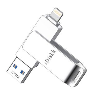 Memoria USB de 128 GB para iPhone y iPad [Apple MFi Certificado] iDiskk 64GB Pendrive iPhone Flash Drive con Lightning