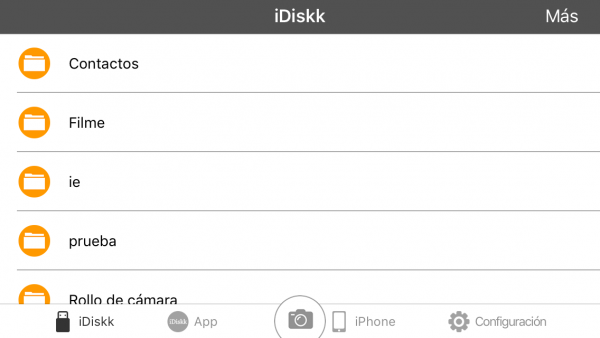 App de iDiskk (datos contenidos en ella)