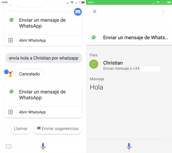 Cómo enviar mensajes de WhatsApp desde Google Assistant o Google Now