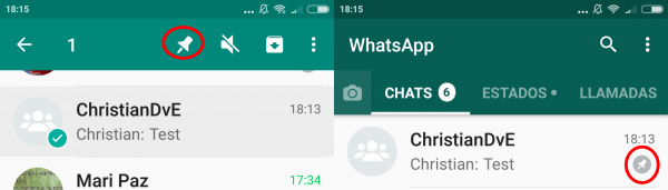 Cómo fijar un chat en Android