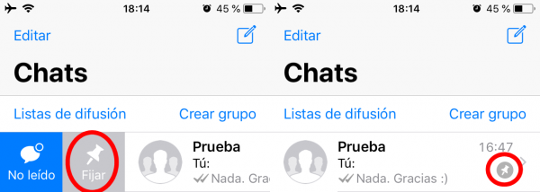 Cómo fijar un chat en iPhone