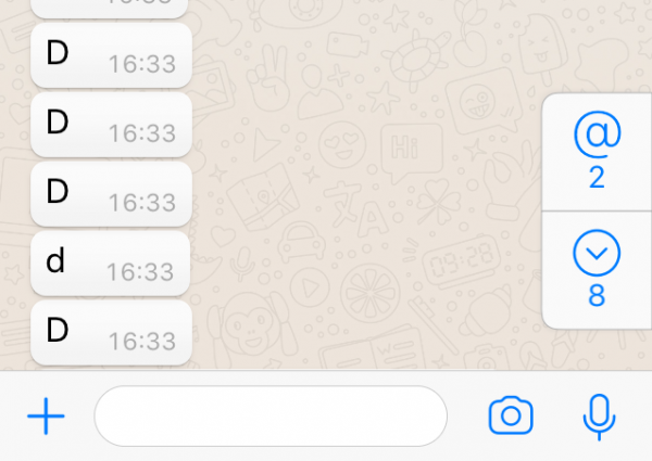 Aviso de menciones y respuestas en los grupos de WhatsApp en iPhone