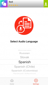 Seleccionar idioma en Audio to Text para convertir notas de voz y audios de WhatsApp en texto