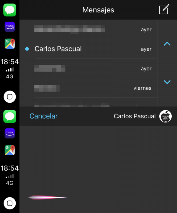 Mensajes en CarPlay