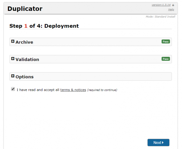 Despliegue de la web con Duplicator para cambiar de servidor/migrar un WordPress manualmente (Paso 1 de 4)