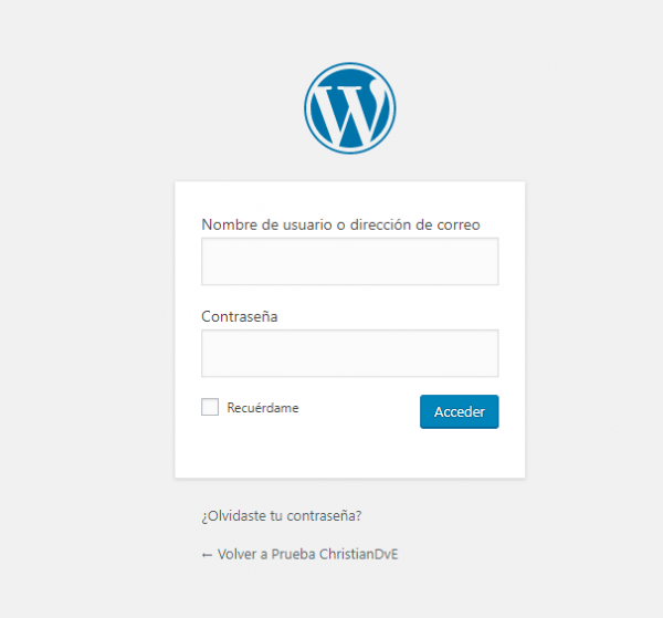 Iniciar sesión en WordPress como administrador