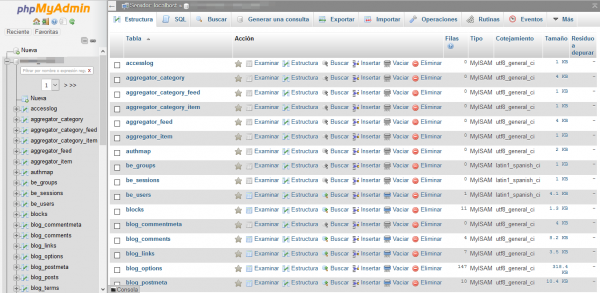 Descargar la base de datos del sitio web en WordPress para cambiar/migrar de servidor un WordPress manualmente