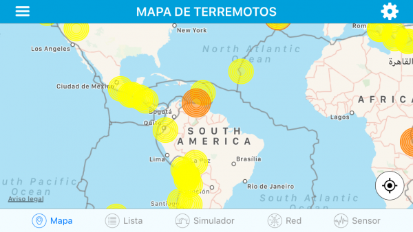 eQuake alerta de terremotos - Mapa de terremotos