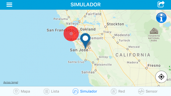 eQuake alerta de terremotos - Simulador