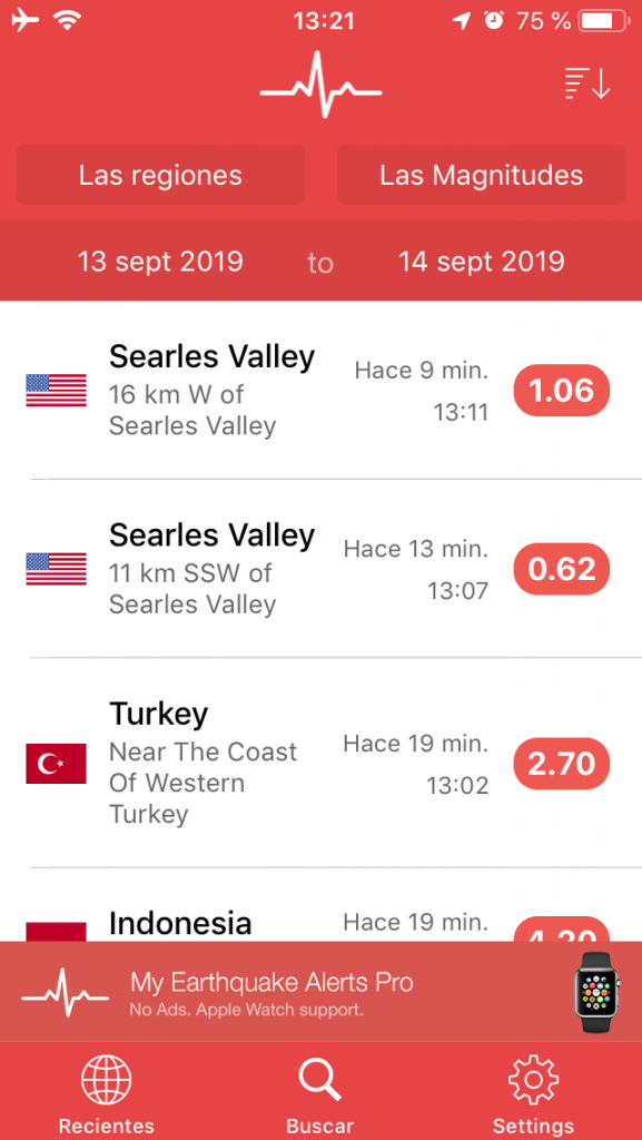 Earthquake alerts tracker - Buscar