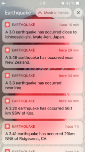 Earthquake alerts tracker - Notificaciones de terremotos