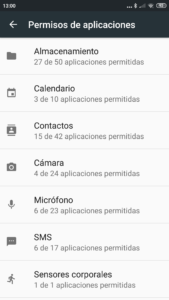 Permisos de apps en Android