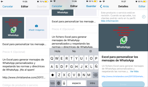 Cómo crear un producto o servicio en el catálogo de WhatsApp Business para iPhone