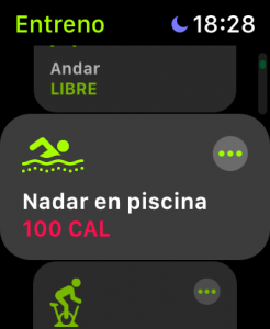 Entrenos en el Apple Watch