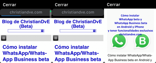 Ver página web en el Apple Watch