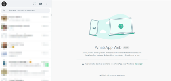 WhatsApp dispositivo vinculado en el programa para Windows 10